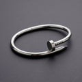 The Imperium Nail Bangle | Silver Stainless Steel Nail Cuff Bracelet for Men