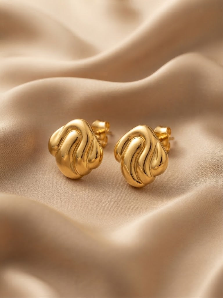 Sculpted Swirl Stud Earrings