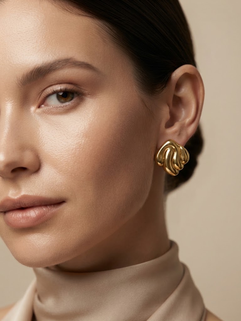 Sculpted Swirl Stud Earrings