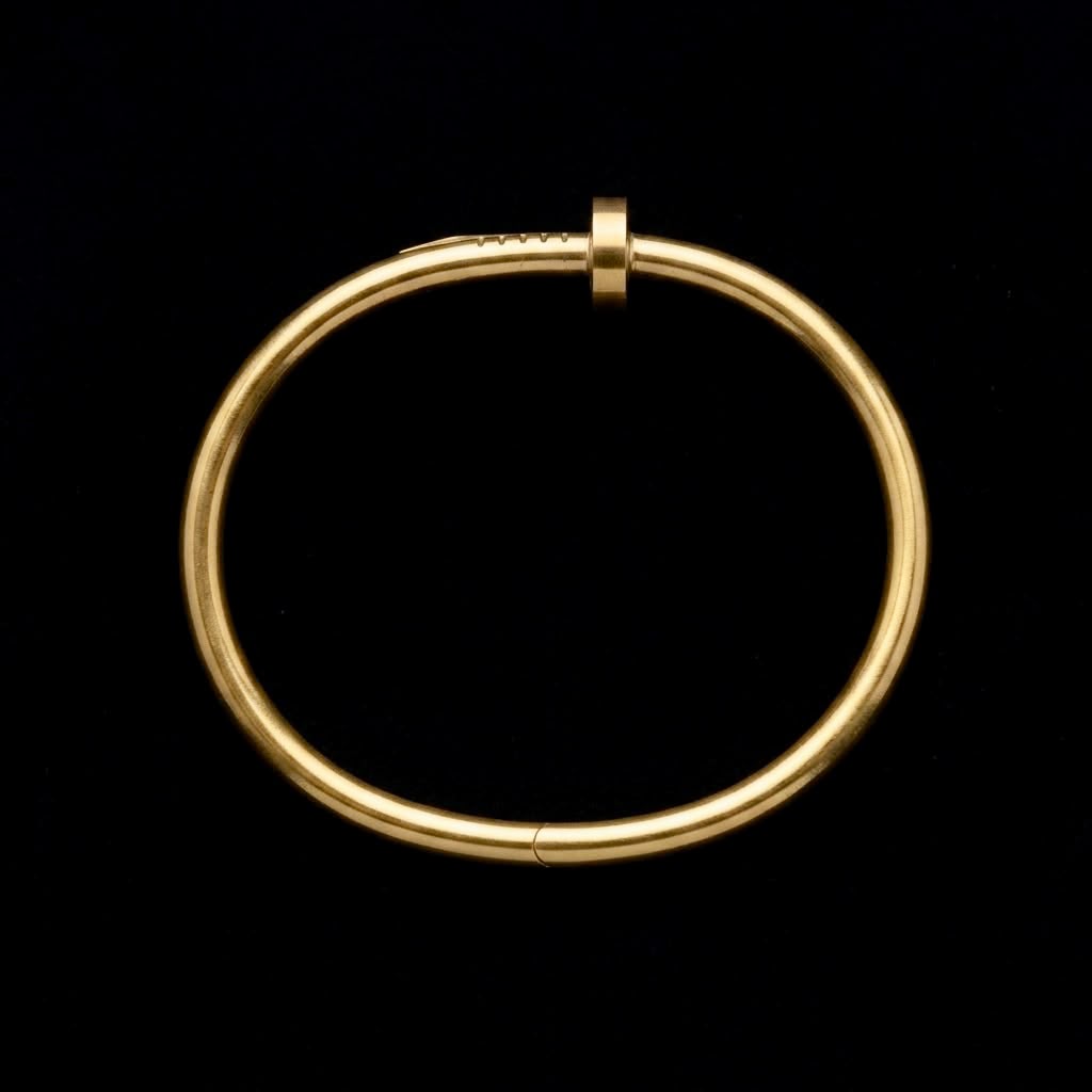 The Imperium Gold Nail Bangle | 18K Gold Tone Stainless Steel Nail Cuff Bracelet for Men