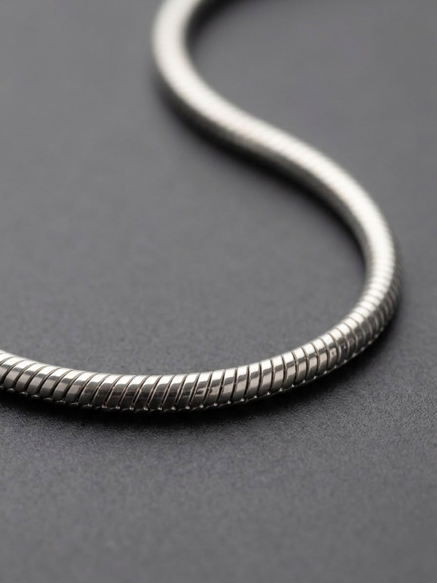 The Venetian Seamless Snake Chain | Premium Silver Minimalist Necklace for Men