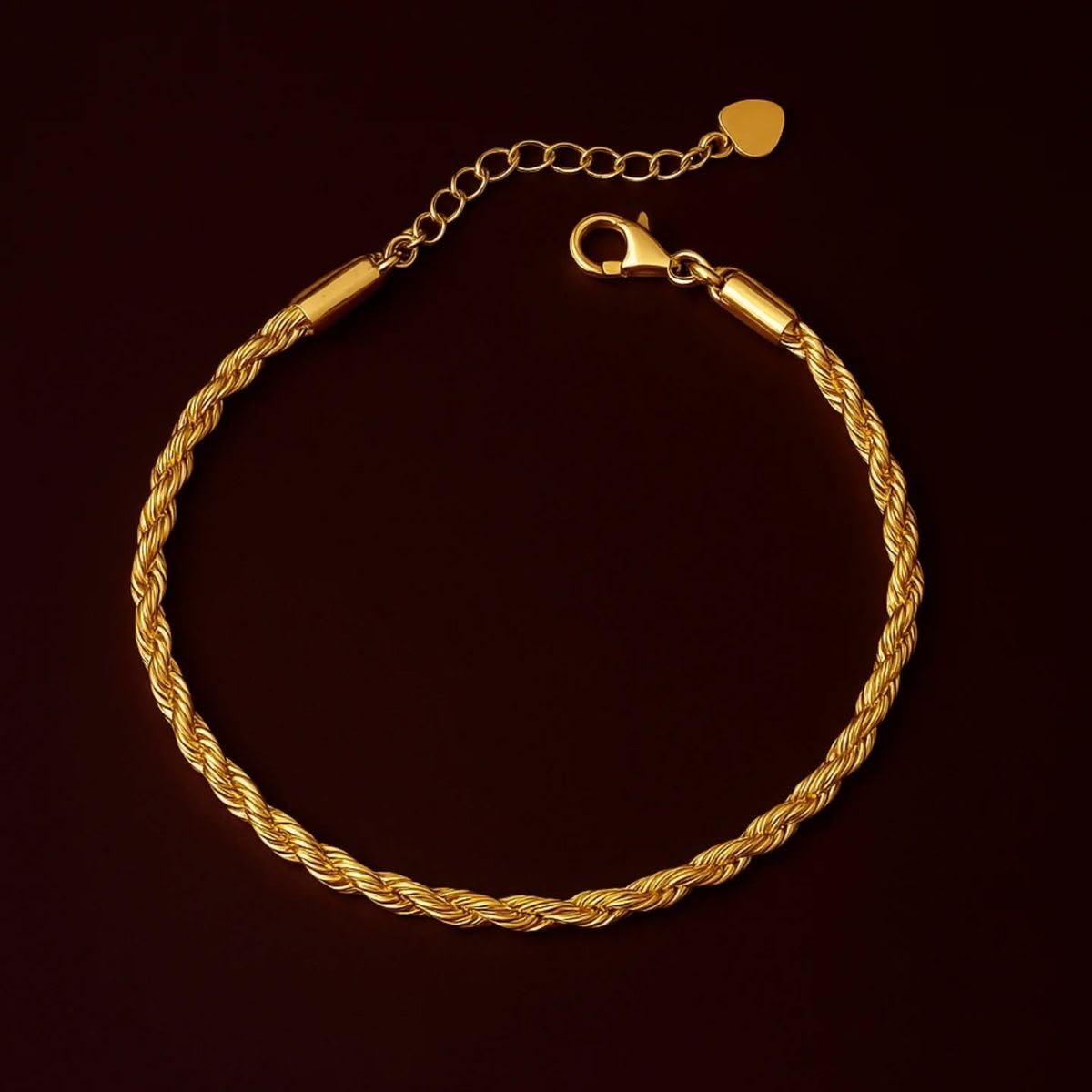 Golden Twisted Rope Chain Bracelet