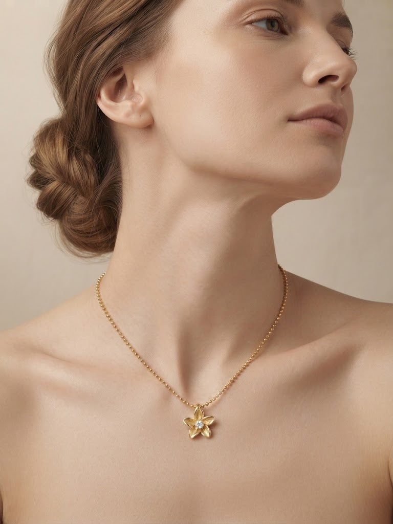 Minimalist Crystal Blossom Pendant Necklace
