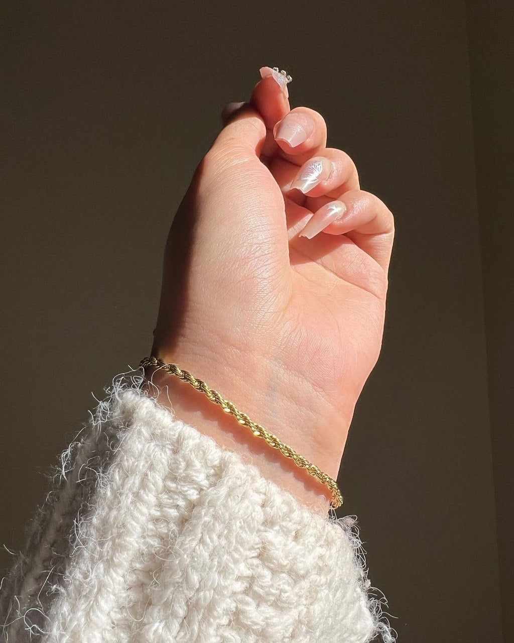 Golden Twisted Rope Chain Bracelet