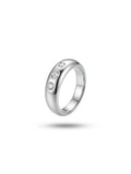 Triple Flush-Set Crystal Band Ring