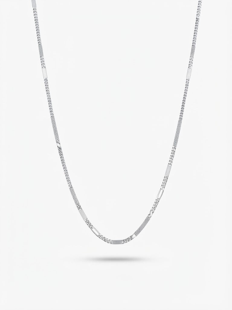 Textured Panel Link Chain Necklace