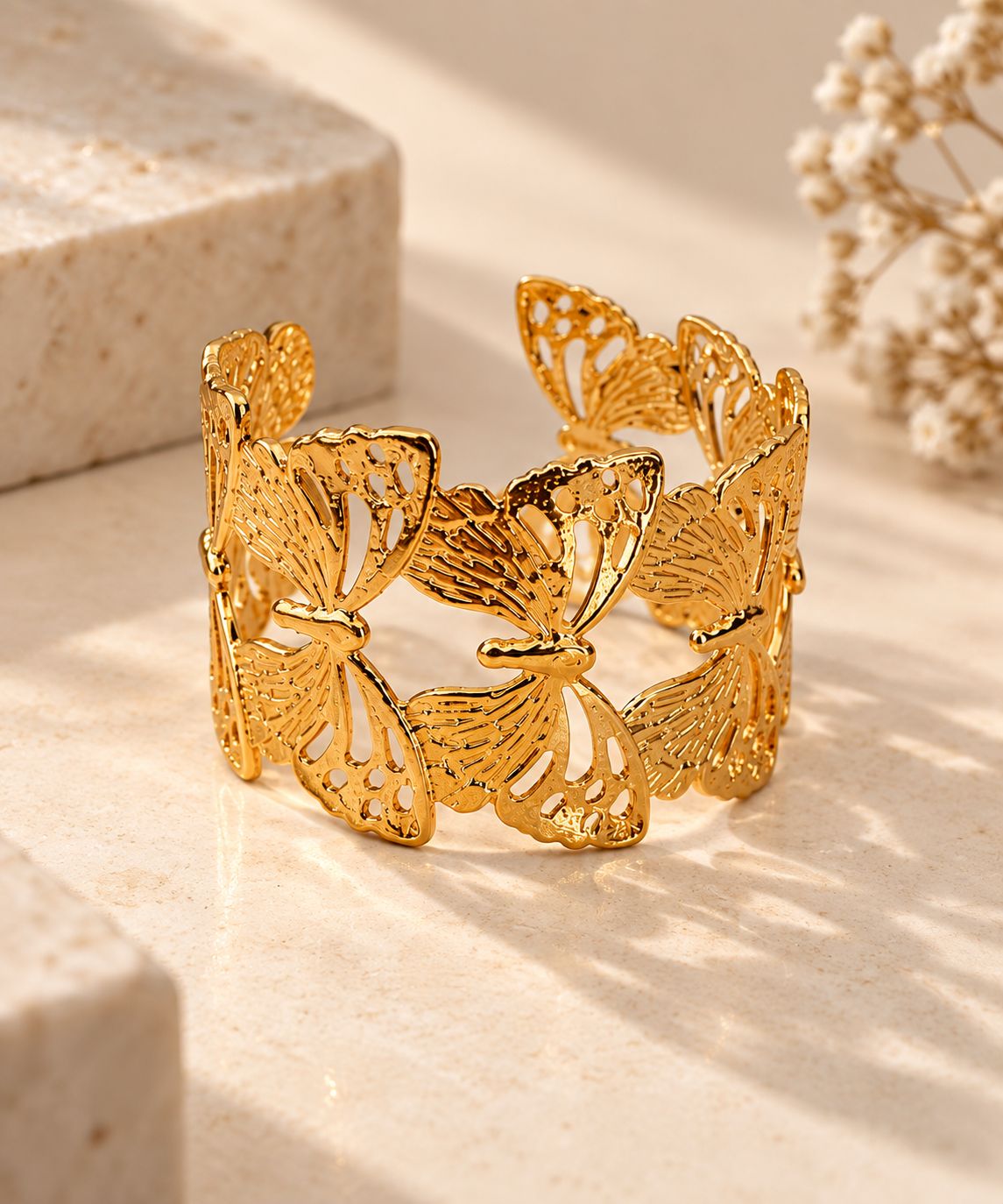 H&M Jewels Premium Brass Finish Anti-Tarnish Butterfly Cuff