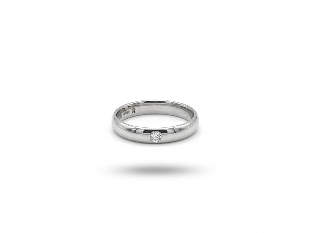 Solitaire Flush-Set Crystal Band Ring