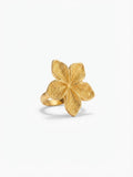 Gold Plumeria Floral Statement Ring for Women