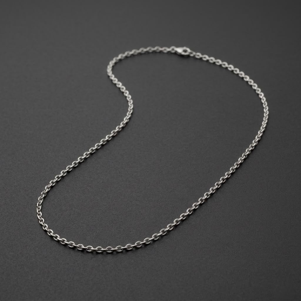 The Sterling Anchor Cable Chain | Premium Silver Link Necklace for Men