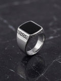 The Valerian Onyx Signet Ring | Premium Silver & Black Greek Key Men's Ring