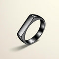 Obsidian Minimalist Signet Ring