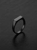 The Minimalist Stealth Bar Ring | Matte Black Rectangular Signet Ring for Men
