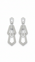 Platinum geometric drop earrings