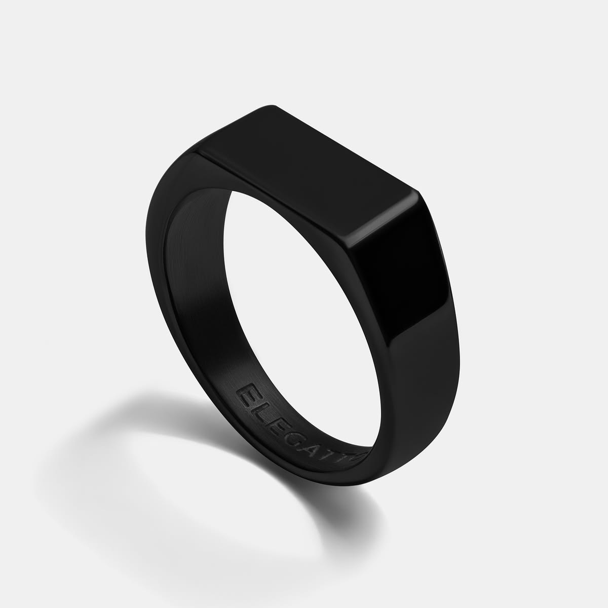 Minimalist Black Bar Ring