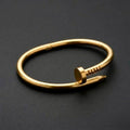 The Imperium Gold Nail Bangle | 18K Gold Tone Stainless Steel Nail Cuff Bracelet for Men