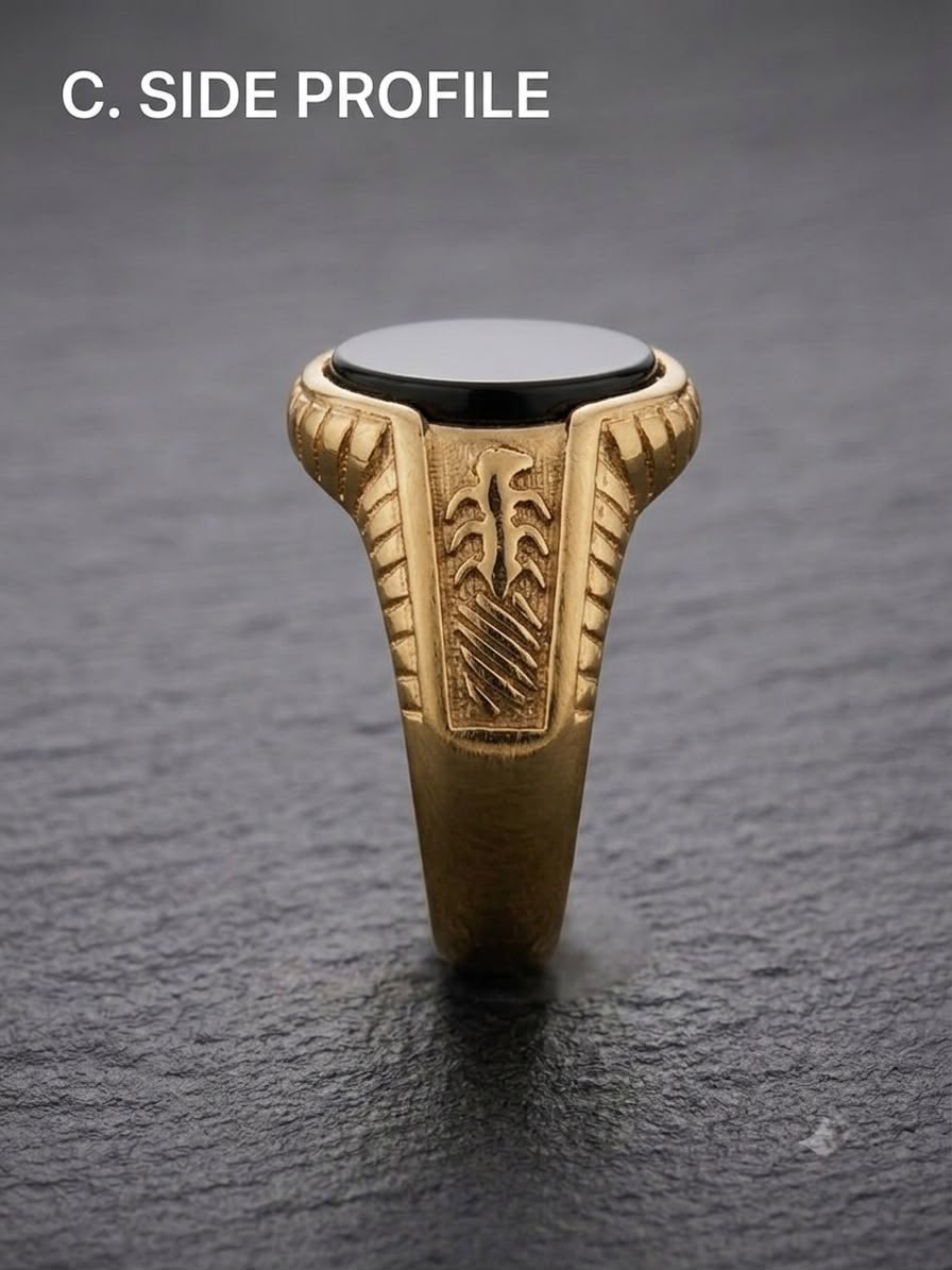 The Sovereign Onyx Statement Ring | Premium Gold & Black Onyx Signet Ring for Men
