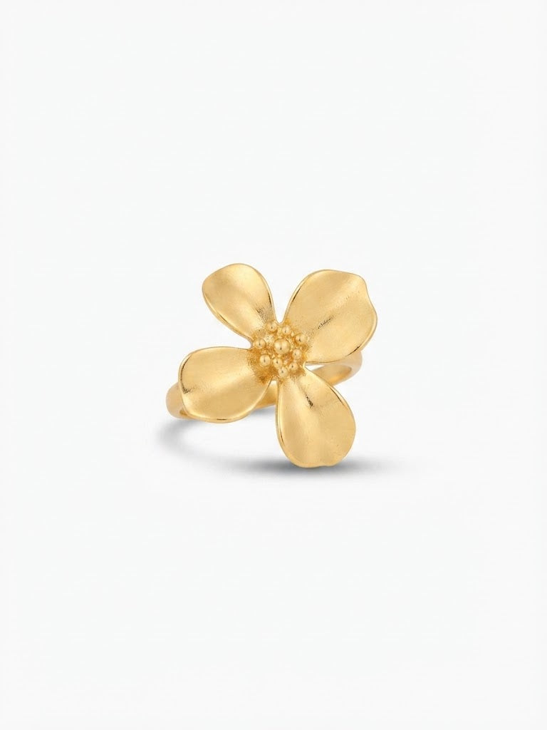 3D Floral Statement Ring for Women