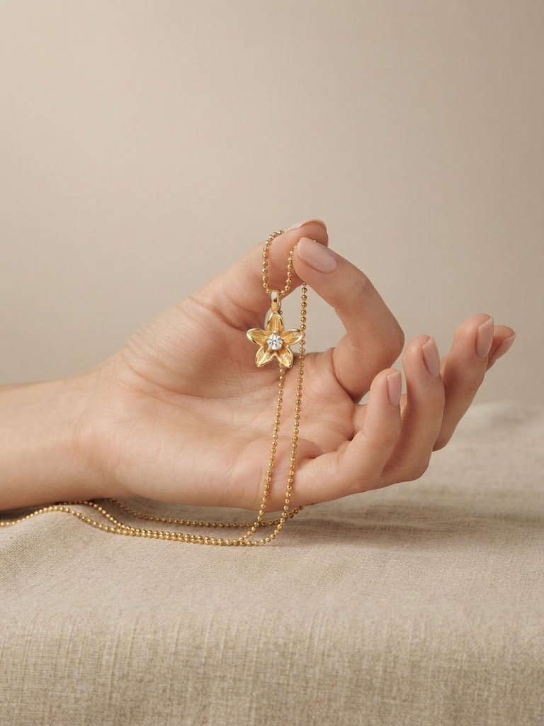 Minimalist Crystal Blossom Pendant Necklace