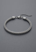 The Velo Silver Franco Chain Bracelet | Stainless Steel Wheat Chain Wristband for Men