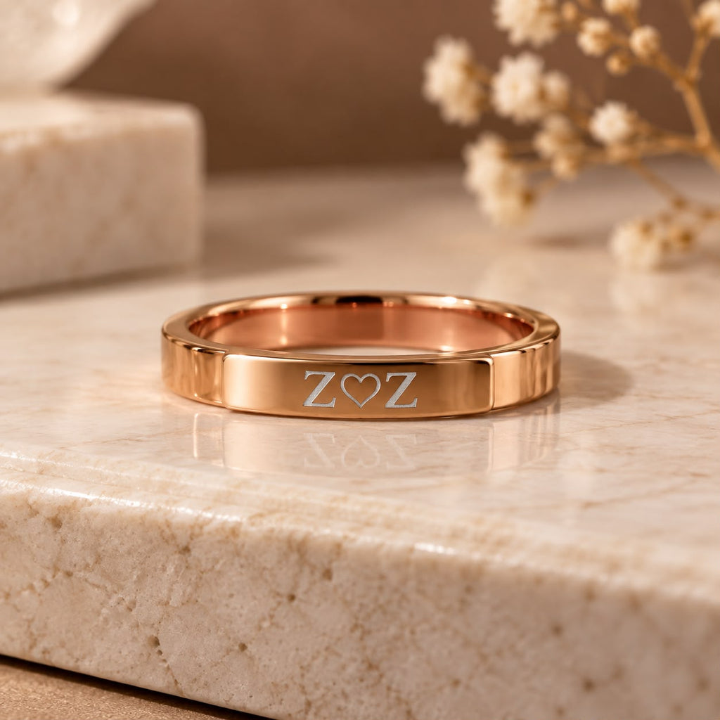 Customisable Gold Bar Ring