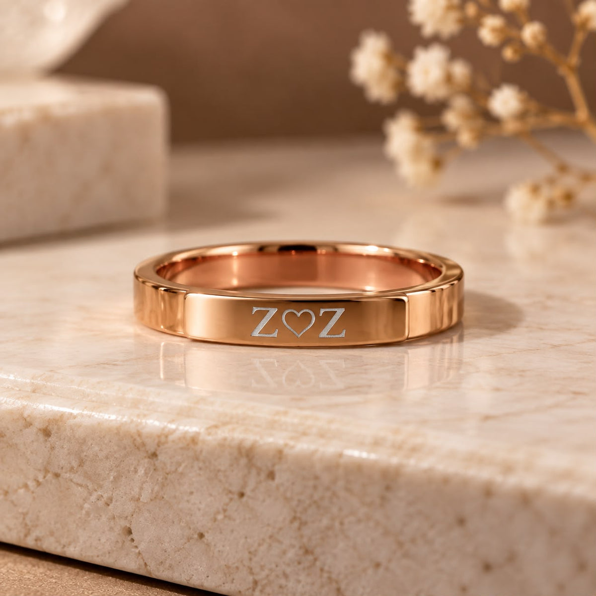 Customisable Gold Bar Ring