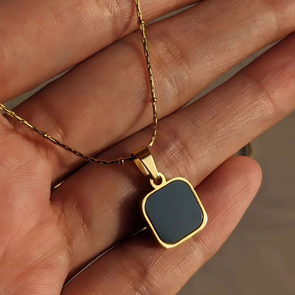 Black & White Reversible Pendant Necklace