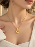 Solitaire Blossom Pendant Necklace