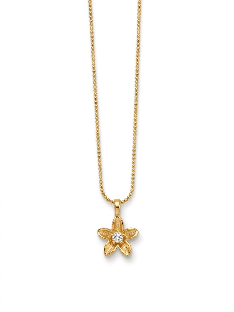 Minimalist Crystal Blossom Pendant Necklace