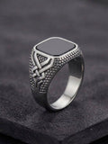 The Valhalla Celtic Onyx Ring | Antique Silver & Black Onyx Signet Ring for Men