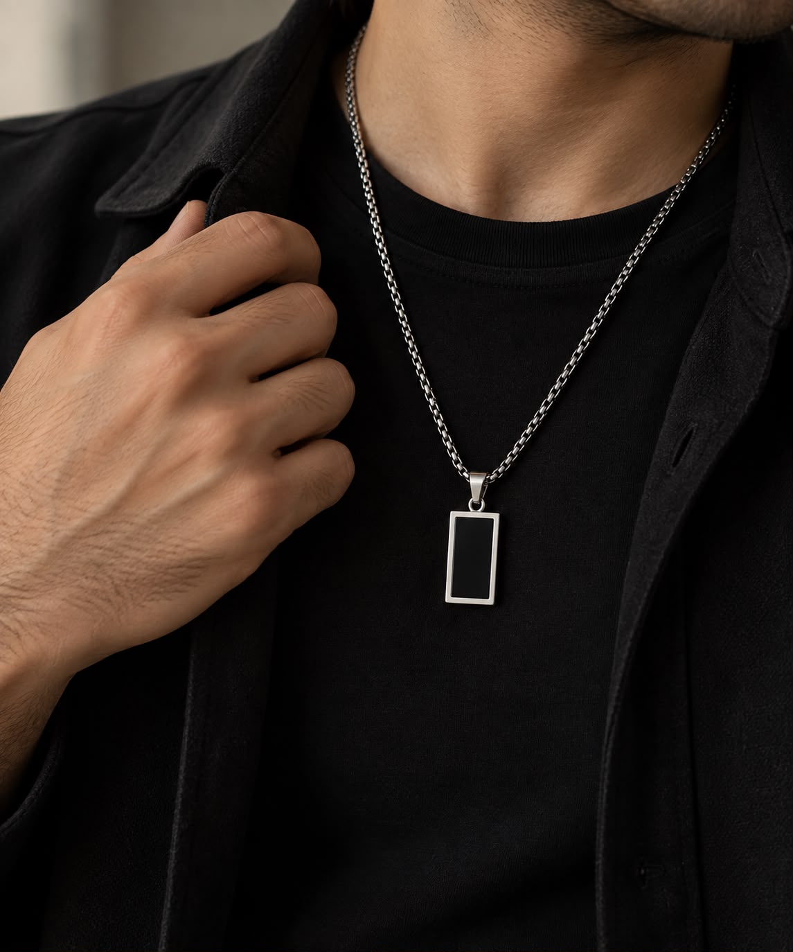 Noir Edge Stainless Steel Pendant
