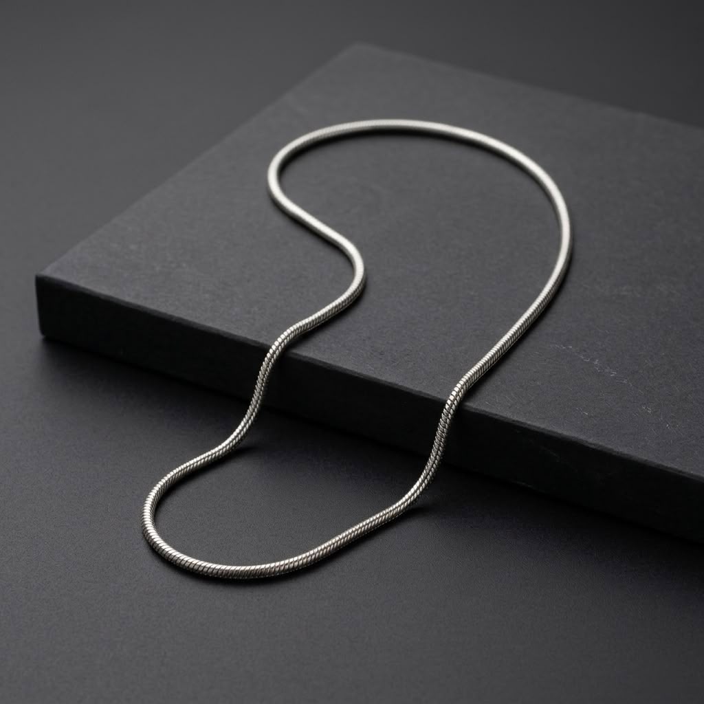 The Venetian Seamless Snake Chain | Premium Silver Minimalist Necklace for Men