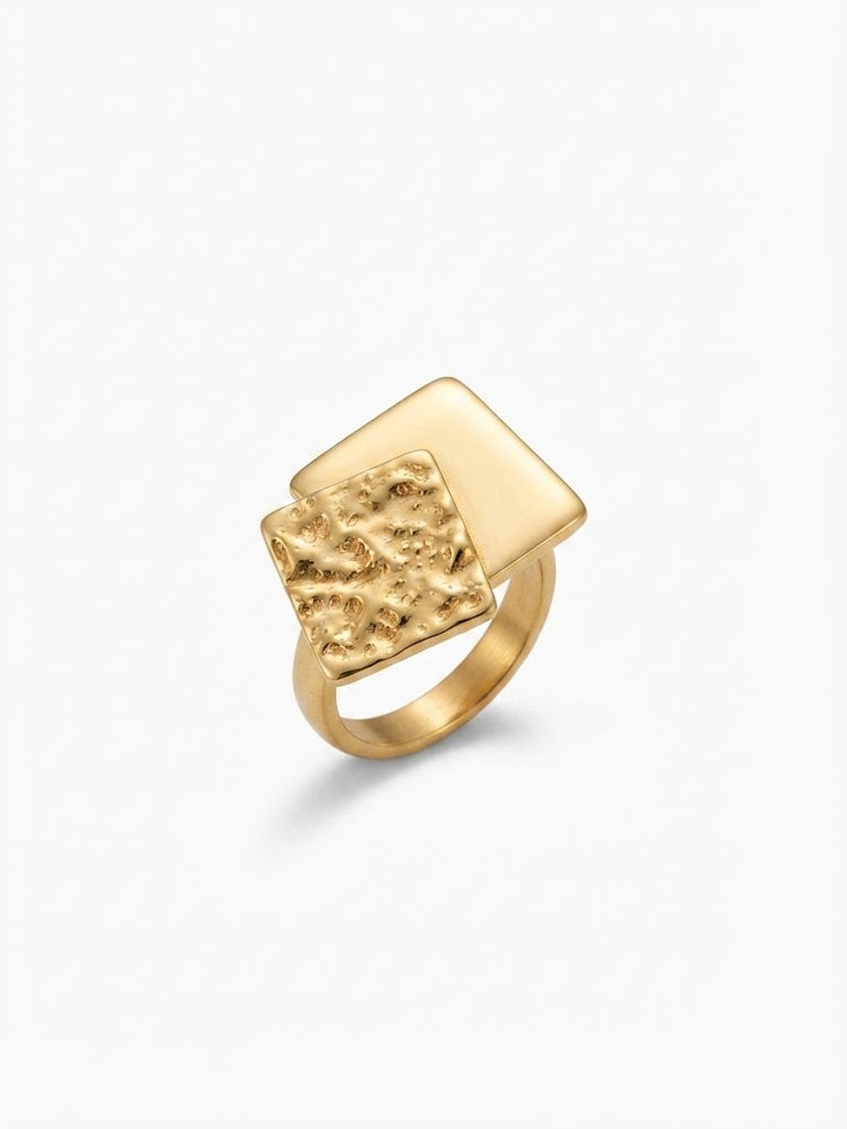 The Quadrant Molten Gold Ring