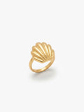 Gold Scallop Shell Statement Ring for Women