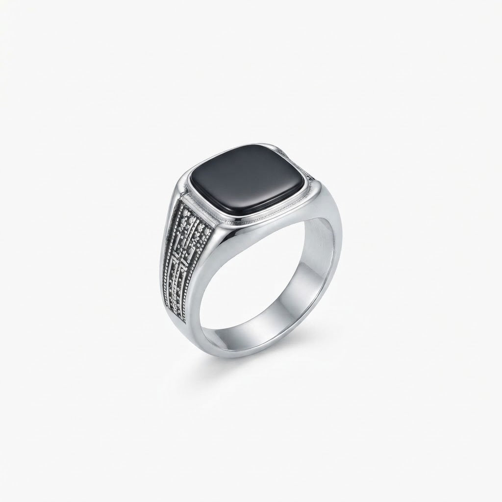 Onyx Shine Signet Ring