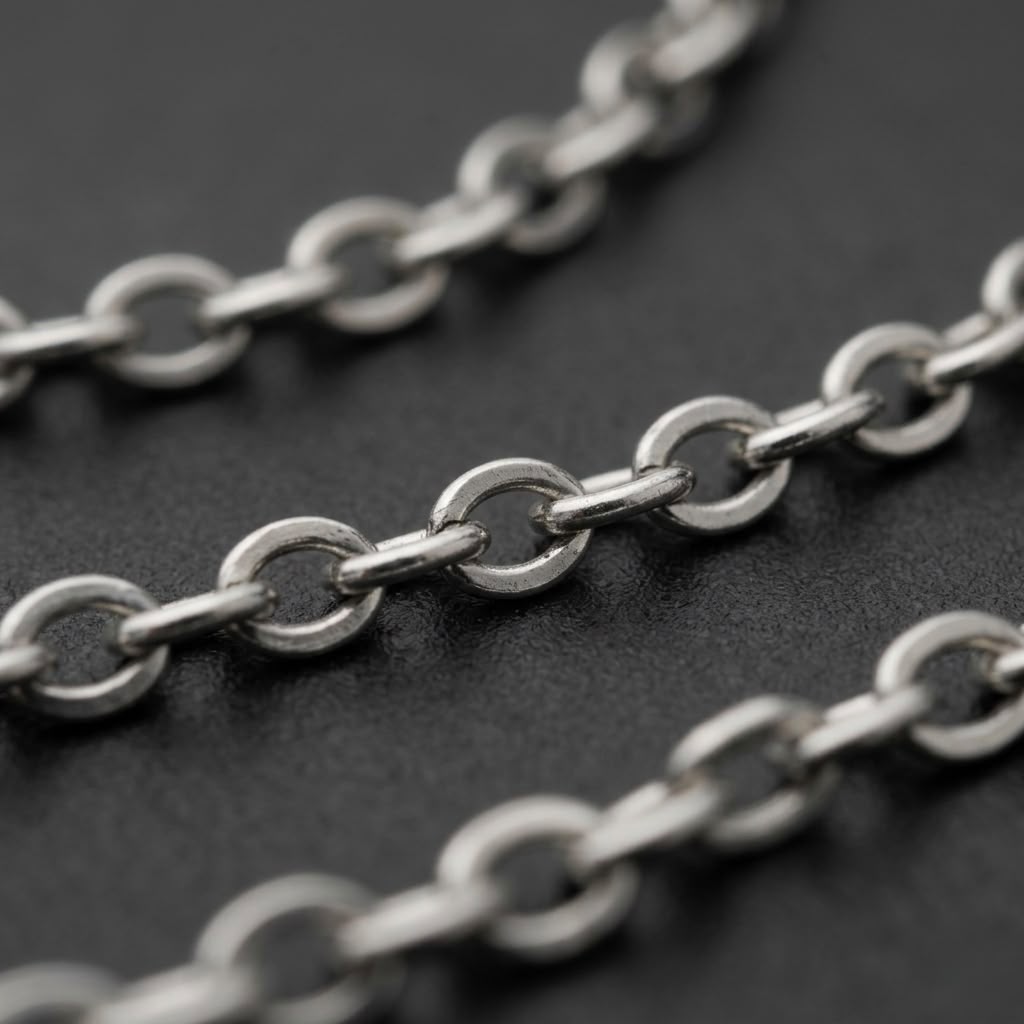 The Sterling Anchor Cable Chain | Premium Silver Link Necklace for Men
