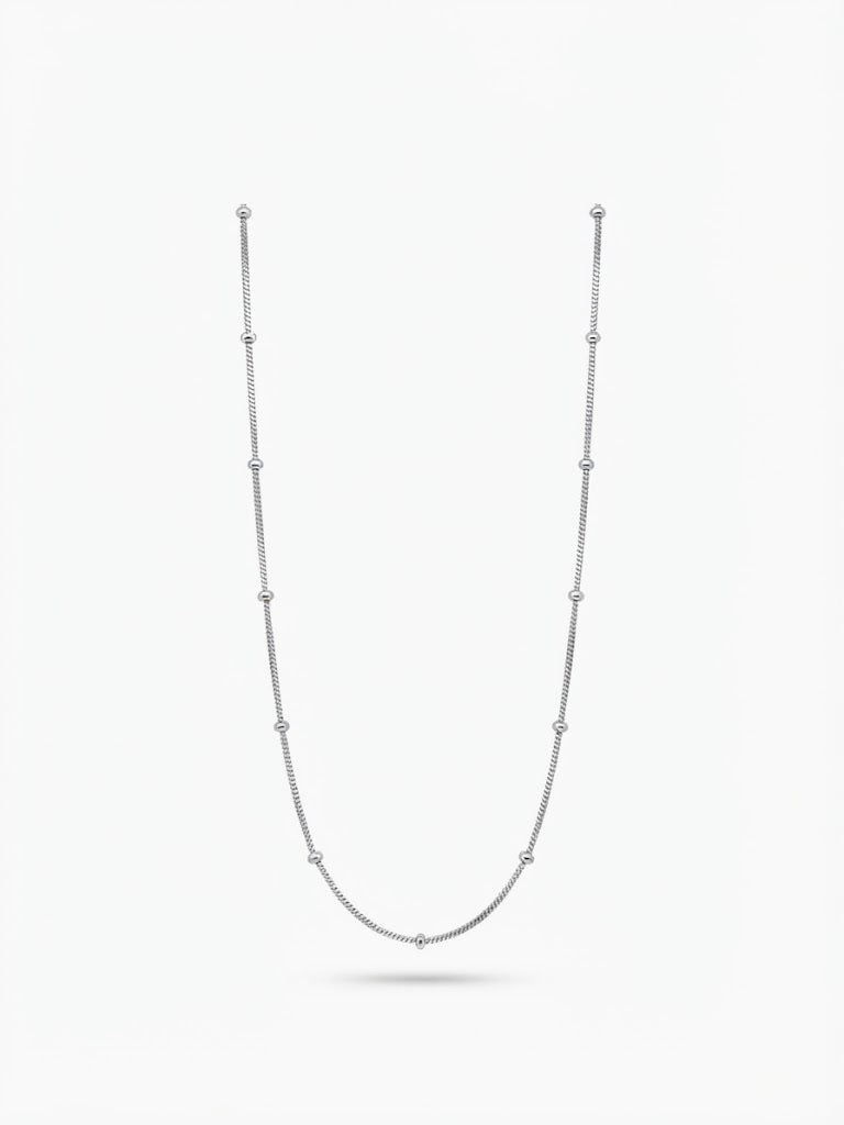 Minimalist Beaded Station Chain Necklace