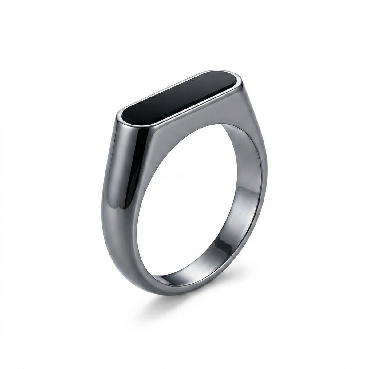 H&M Jewels Sleek Onyx Bar Ring