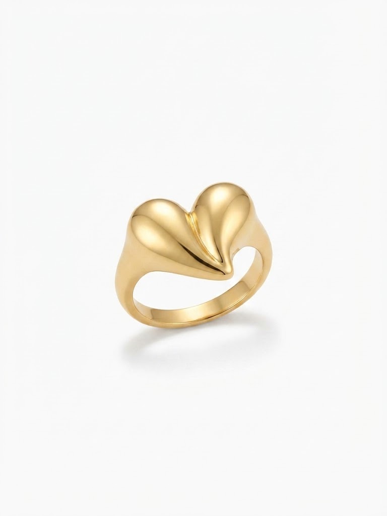 The Amour Sculpted Puffy Heart Ring