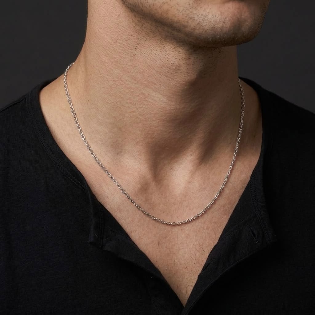 The Sterling Anchor Cable Chain | Premium Silver Link Necklace for Men