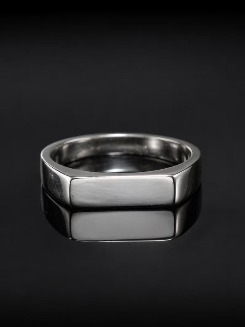 Silver Minimalist Flat-Top Ring